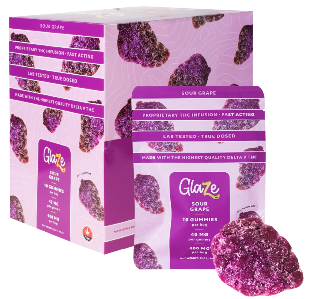 400mg THC Gummies Grapes Box