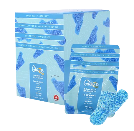 Blue Raspberry Big Feet Box by Glaze - 1 Box, 10 Bags, 400mg 