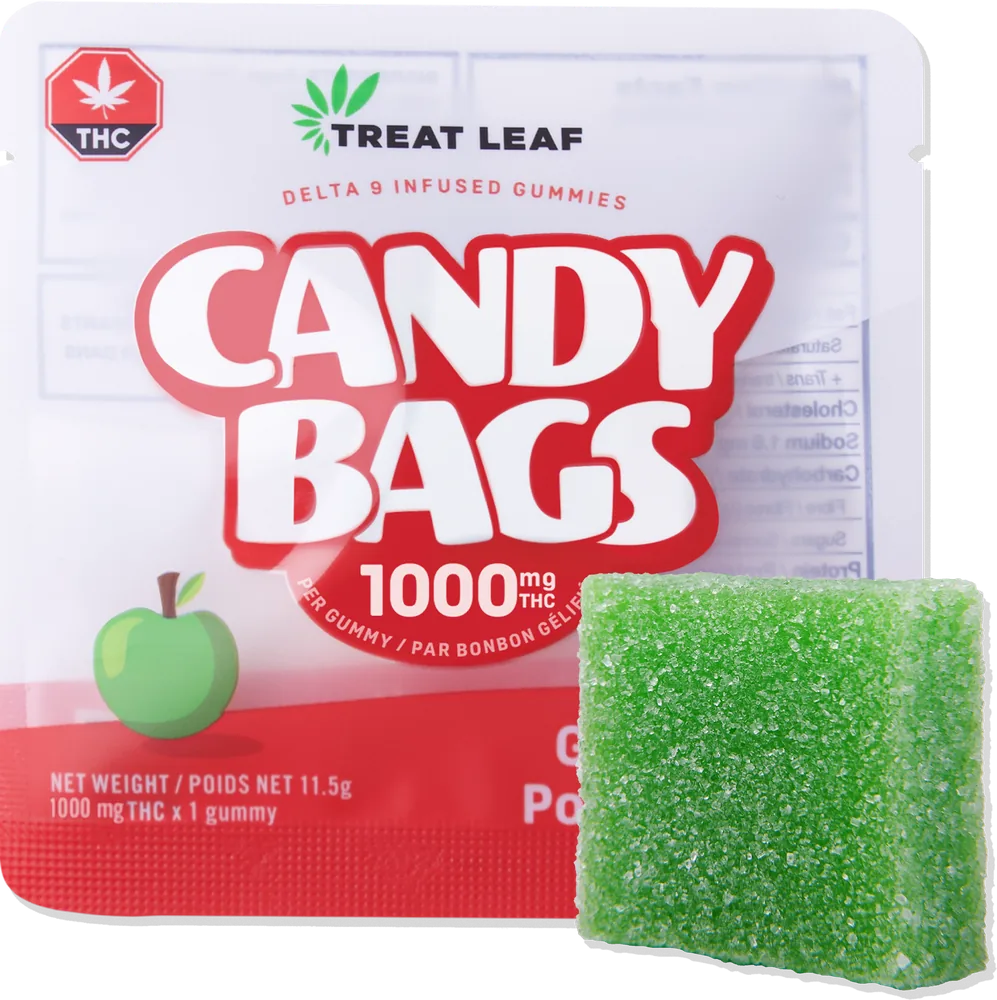 THC Gummy 1000mg – Treat Leaf Candy Bag | Ultra High Dose THC Edible Canada